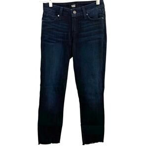 Paige Jeans Dark wash Frayed hem Skyline Skinny Crop Size 24